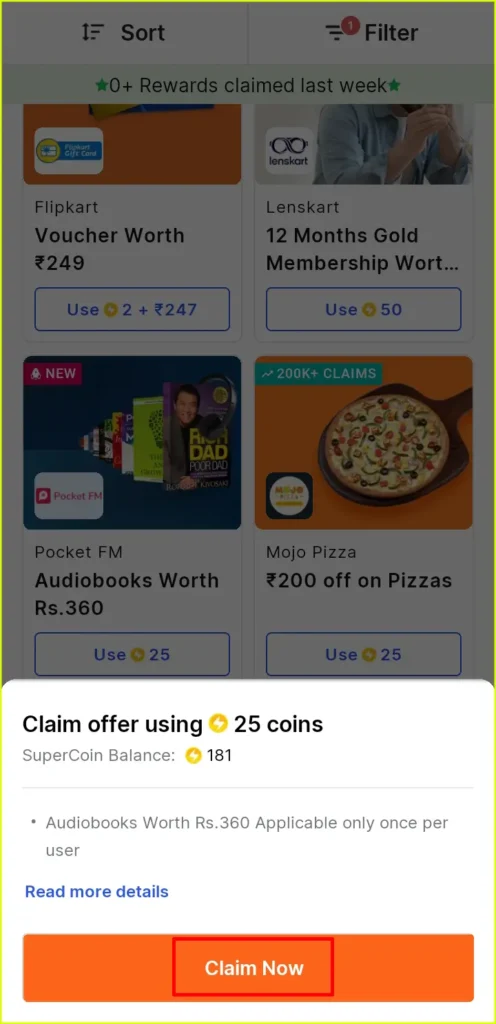 claim now