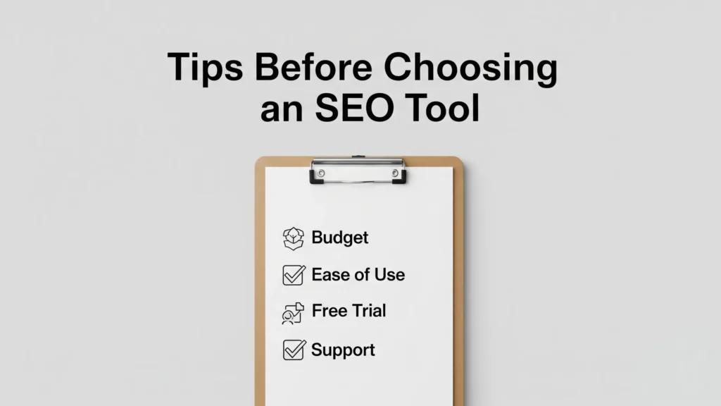 tips before choosing seo tool